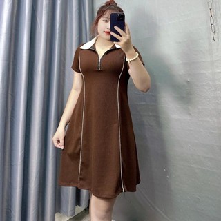 Đầm dáng A The Simple bigsize nữ thiết kế cổ polo trẻ trung năng động phù hợp cho các nàng chuppy xinh xắn G93