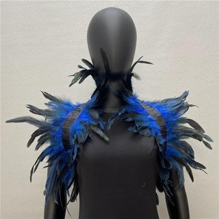 [TS] Khăn choàng lông vũ Khăn choàng vai quấn mũi mềm mại có thể điều chỉnh cổ điển Gothic cổ điển Cosplay Đảng Hiệu suất sân khấu Cơ thể Cổ áo giả Trang phục vũ công