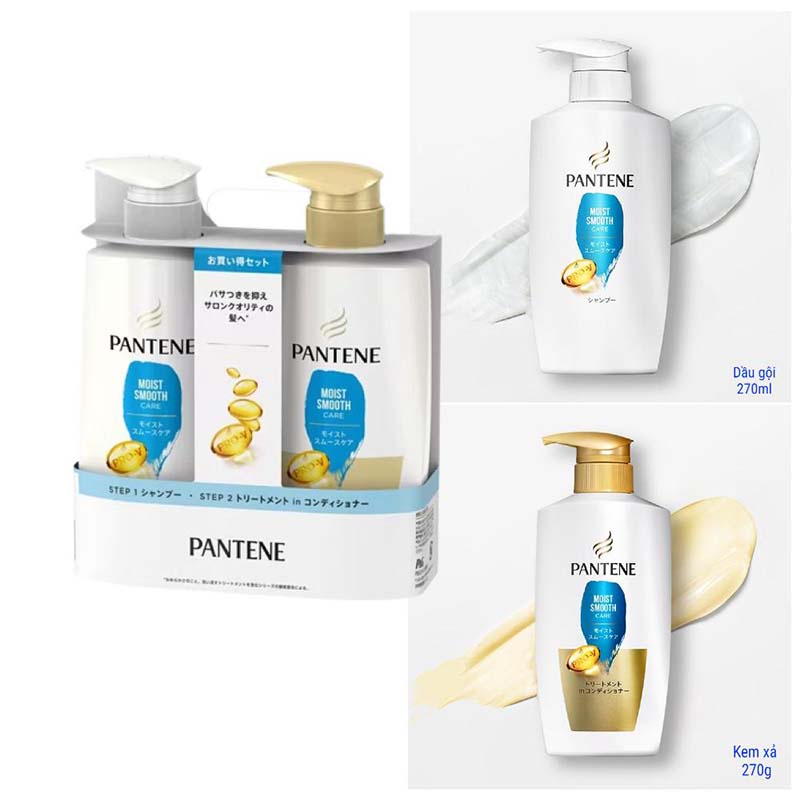 HCM] BỘ DẦU GỘI PANTENE MOIST SMOOTH CARE HỘP XANH DƯƠNG GIÚP CÂN BẰNG ĐỘ ẨM TÓC DẦU VÀ THƯỜNG ( CHAI 400ML) | Shopee Việt Nam