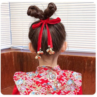 Dây buộc tóc bện WEETW, Bộ đồ trang trí tóc năm mới, Tua rua Hanfu Mũ đội đầu Dây buộc cô gái DIY Đuôi ngựa