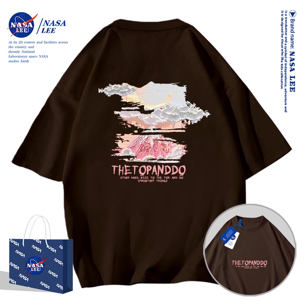 Nasa Áo Thun Khớp Ngắn Tay Nam Nữ Xu Hướng Hè 2024 Phong Cách Mới Rời Cặp Đôi Nửa Tay áo thun nam nữ