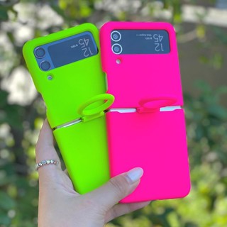Ốp Điện Thoại Silicon Dẻo Màu Dạ Quang Nắp Gập Kèm Móc Treo Cho samsung galaxy z flip 3 z flip 4 5 z flip 4 5