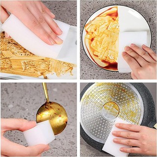 JKDESIGN 10 Miếng Bọt Biển Vệ Sinh Nhà Bếp, Rửa Sạch Loại Bỏ Bụi Bẩn Dầu Ma Thuật Xốp Tẩy, Nén Đôi Linh Hoạt Mật Độ Cao Đa Năng Dụng Cụ Vệ Sinh Phòng Tắm Văn Phòng