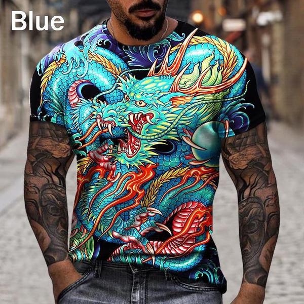 Áo Thun Nam In Hình Rồng 3d Phong Cách hip hop Thời Trang 2023