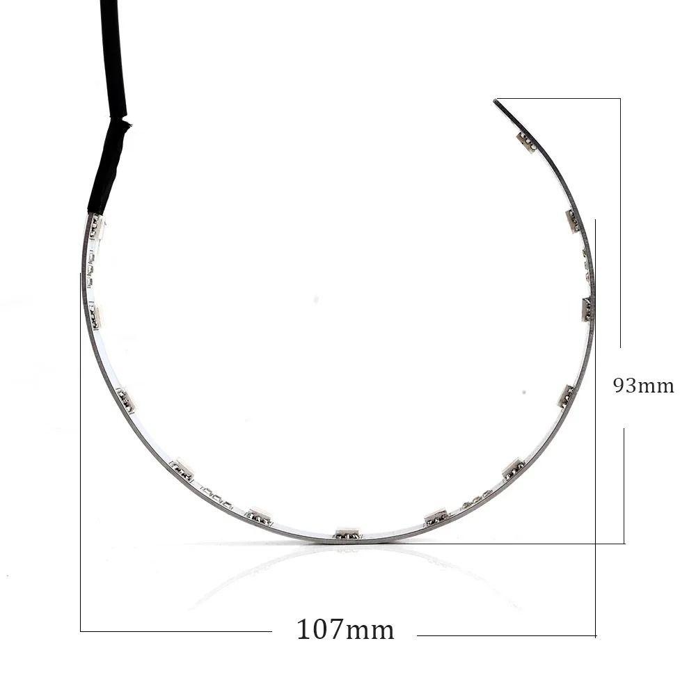 FANIELLAPOWELL 2 Cái / bộ Đèn pha xe máy ô tô, Đèn mắt quỷ quỷ 360 độ được sửa đổi, Nhẫn Halo đầy màu sắc siêu sáng 12V bền bỉ cho ống kính máy chiếu 2,5 3,0 inch