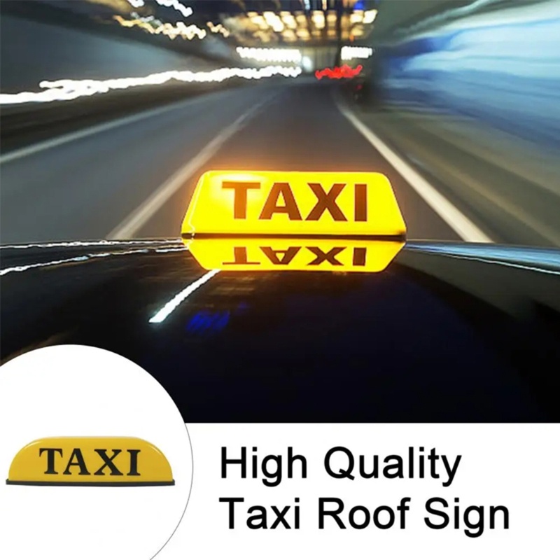 Bang Roof Taxi Sign Taxi Roof Sign Chống Thấm Nước Taxi Cab Sign Lamp Từ Taxi Light Đa Năng LED Taxi Board Chỉ Báo