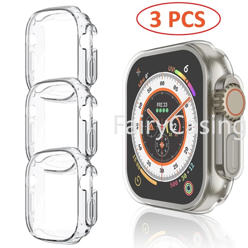 Ốp Trong SuốT BảO Vệ MàN HìNh Cho ĐồNg Hồ Apple Watch Ultra 2 49MM Series 9 41mm 45mm 8 7 SE 6 5 4 3 2 44MM 40MM 42mm 38mm