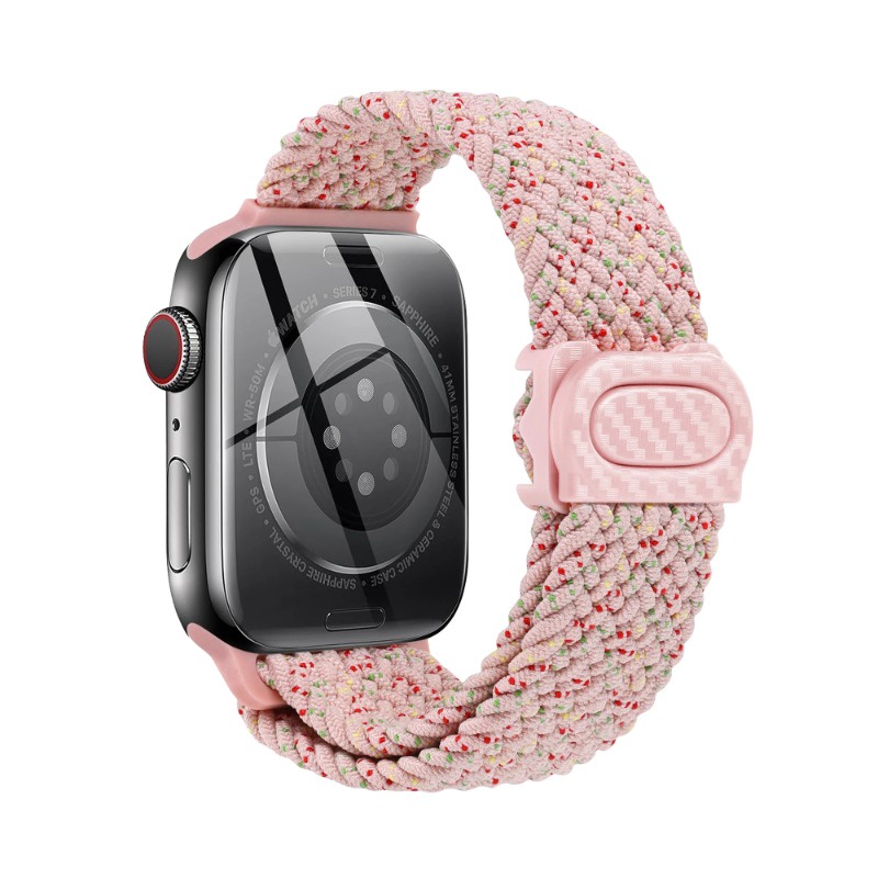 Dây đeo vòng đơn bện cho dây đeo đồng hồ Apple 46MM 42MM 44mm 40mm 45mm 41mm 49mm 38mm Vòng đeo tay đàn hồi iWatch series 11 10 9 8 7 6 5 se Ultra 2