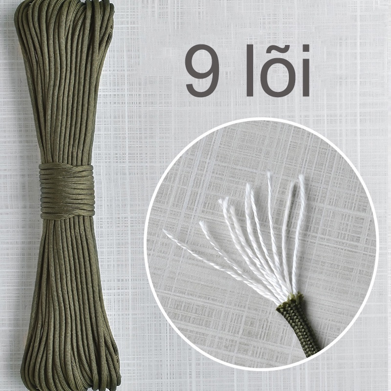 Dây Dù Cắm Trại Đa Năng 31 Mét - 7 Lõi & 9 Lõi Chắc Chắn, Dây Thừng Nhẹ Bền Cho Hoạt Động Ngoài Trời
