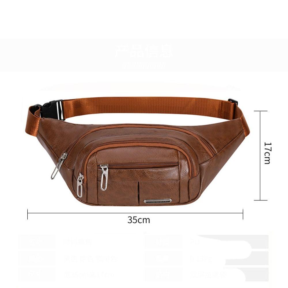 DWEL Fanny Pack, Túi đeo thắt lưng màu trơn bằng da PU, Túi đeo ngực chống nước dung tích lớn thông thường