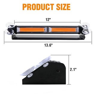Đèn COB Cảnh Báo Khẩn Cấp Có Giác Hút Gắn Kính Chắn Gió 12-24V Cho Xe Hơi
