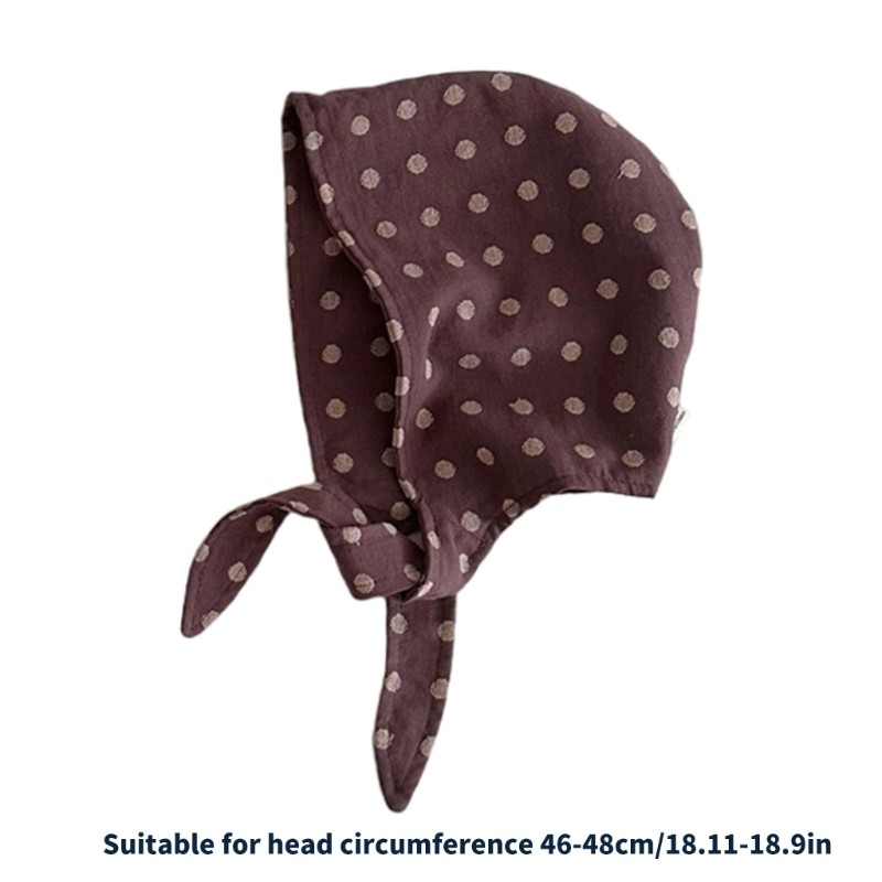 DASBSUG Mũ nón thoải mái cho bé có in chấm Bonnet cho bé Bảo vệ đầu sơ sinh Polyester Thích hợp cho nhiều loại Occc