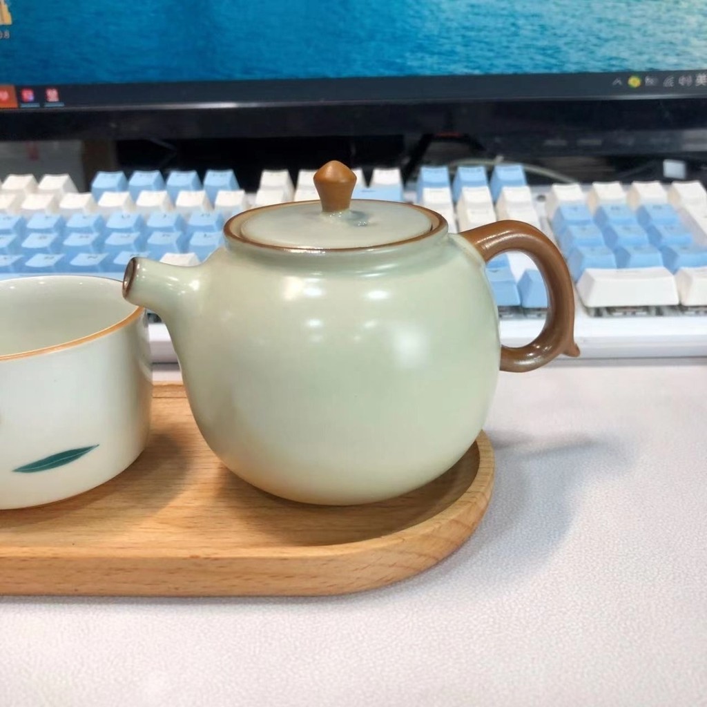 [Chất liệu gốm sứ] Ru Kiln One Pot One Cup Shop Cloud Pot Trà văn phòng Uống trà du lịch Bộ trà Kung Fu gia đình Master Cup