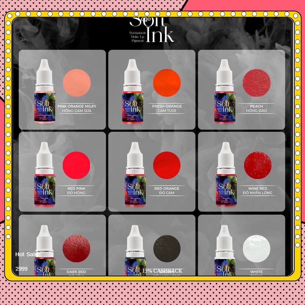 Mực Soft Ink phun môi đẹp chuẩn chính hãng MTH chai chiết 3.3ml 5ml Fullsize 10ml