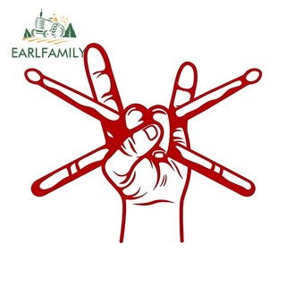 EARLFAMILY 13cm Trống Xe Miếng Dán Tóc Nâu Người Cắm Trại Ngộ nghĩnh Dán Xe Ô Tô Điều Hòa Chống Thấm Nước Chống Trầy Xước Decal Kính Chắn Gió Phụ Kiện Xe Hơi
