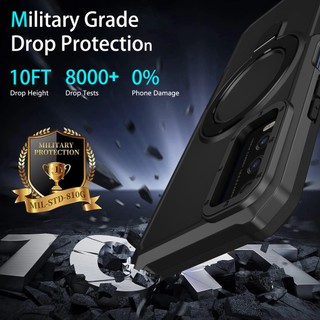 Dành Cho Vivo Y20 2021 Y20S Y20i Y12S Y12A Y20S G Ốp điện thoại Có Giá Đỡ Vòng PC Cứng Mặt Sau Mềm TPU Edge Quân Sự Cấp Chống Rơi Vỏ Mỏng Chống Sốc