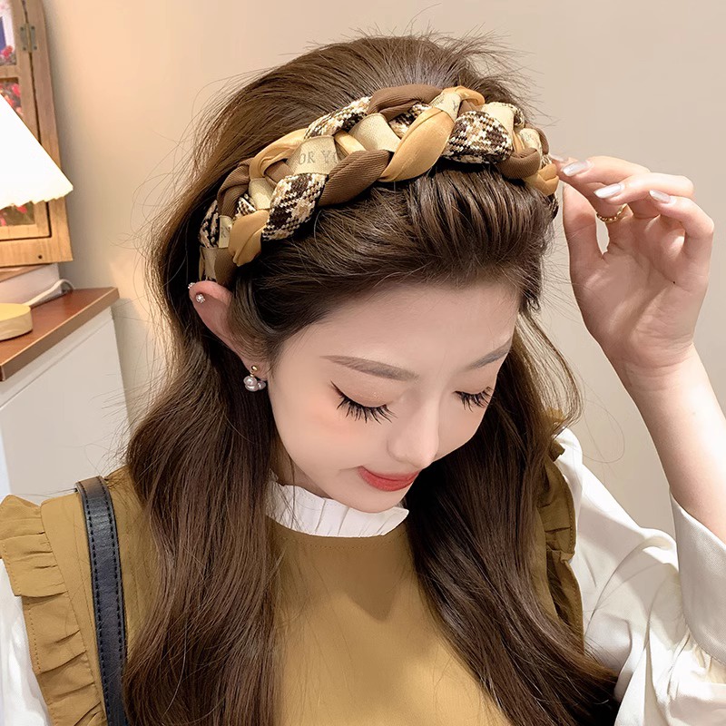 Retro Màu Cà Phê Đầu 2025 Phong Cách Mới Sang Trọng Băng Đô Đeo Đầu Rộng Vành Xốp Đầu Hàn Quốc Phụ Kiện Tóc