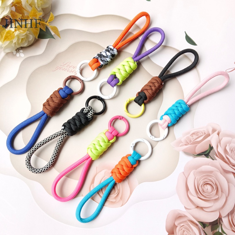 JINHF Sáng Tạo Dây Móc Khóa Cho Ốp Lưng Điện Thoại Nữ Chống Mất Nút Dây Dây Đeo Chìa Khóa Xe Ô Tô Tự Làm Phụ Kiện Móc Khóa Thời Trang HOT