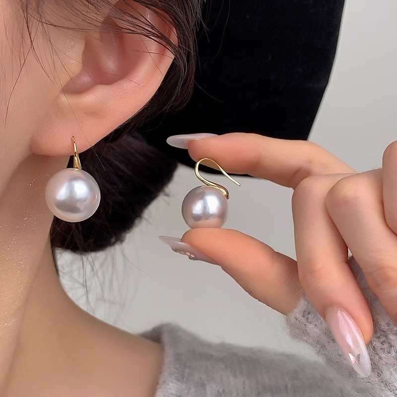 Thời Trang Thu Đông - Bông Tai Ngọc Trai Cao Cấp, Phong Cách Đơn Giản