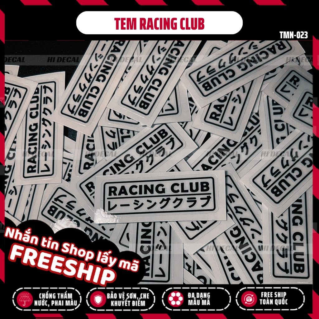Tem Racing Club dán biển số cho mọi dòng xe | TMN-023 | Decal cao cấp chống nước chống phai màu