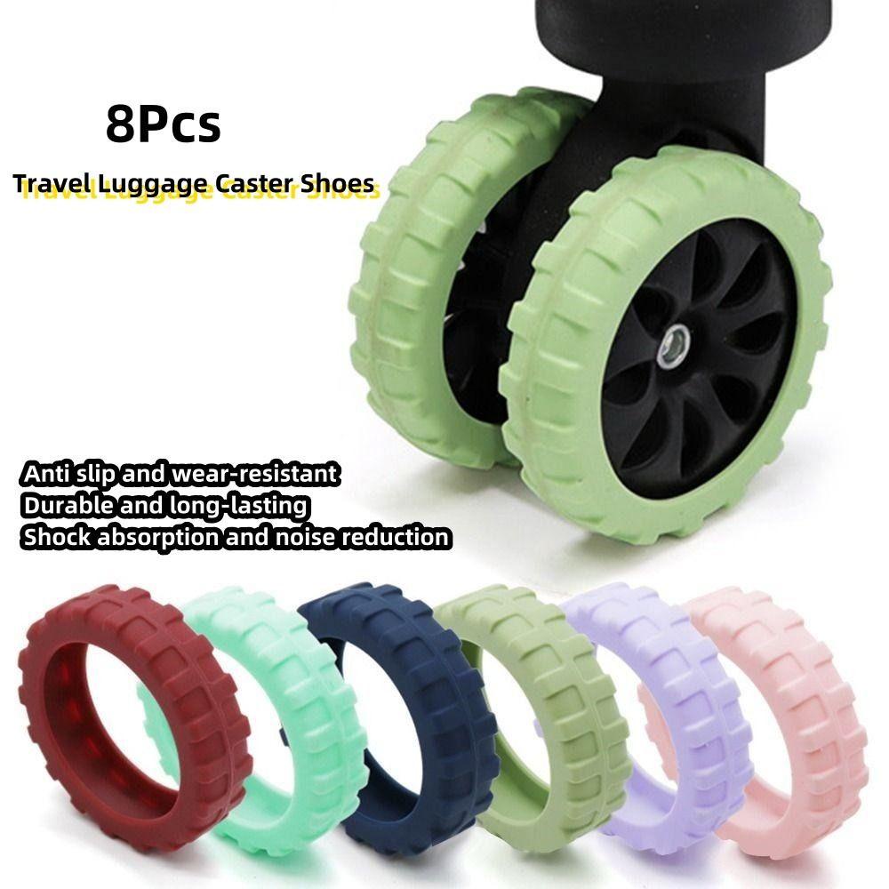 Hobbyin 8 Cái / bộ Giày Bánh Hành Lý Du Lịch, Với Âm Thanh Im Lặng Silicon Vali Bánh Xe Vỏ Bảo Vệ, Bộ Phận Vali Trục Giảm Bánh Xe Mang Hộp Xe Đẩy Bánh Bao