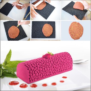 Pháp Mousse Khuôn Silicon Thụy Sĩ Cuộn Kết Cấu Thảm Cây Tình Yêu Hạt Gỗ Ren Fondant Bánh Trang Trí Khuôn