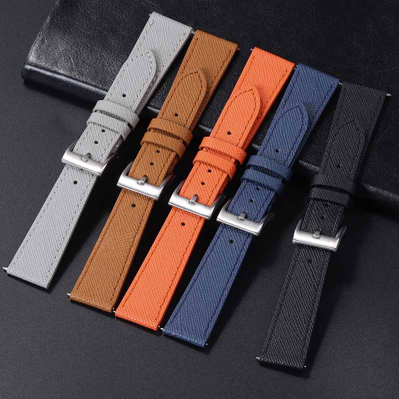 Dây đeo đồng hồ da thật 18mm 20mm 22mm Dây đeo đồng hồ da bò dệt họa tiết dệt Dây đeo đồng hồ nam nữ Vòng tay cổ điển Đồng hồ thông thường Phụ kiện