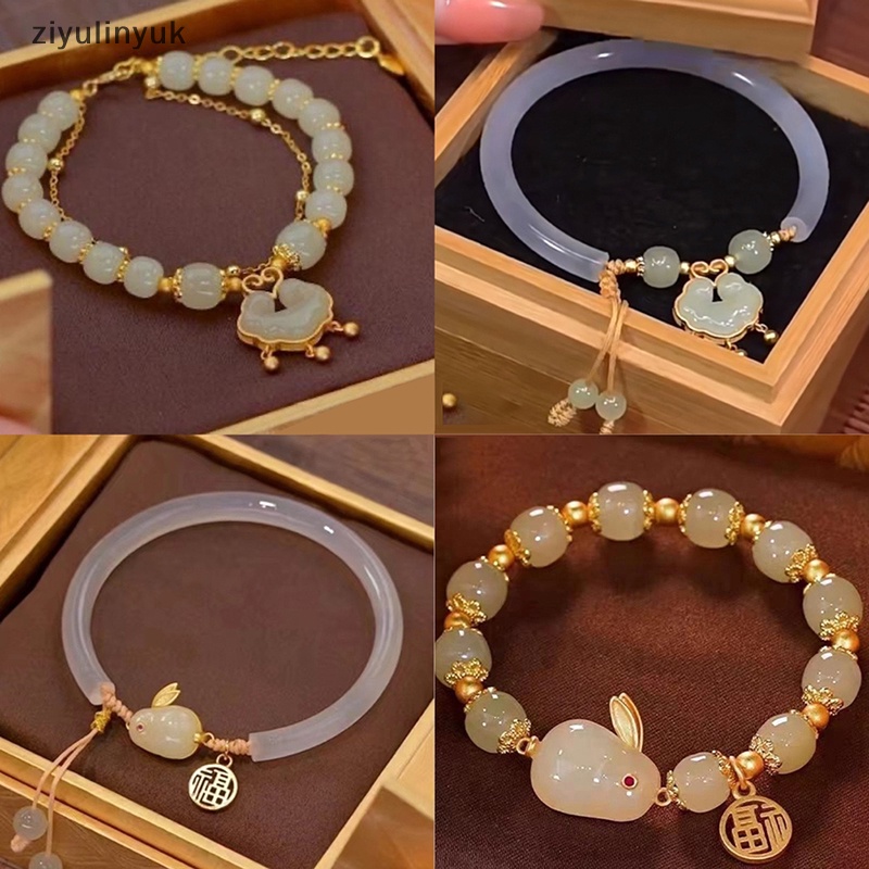 Ziyulinyuk Vòng Tay Mặt Dây Chuyền Vòng Đính Hạt Vòng Tay Có Thể Điều Chỉnh Vintage Hạt Vòng Tay Phong Cách Trung Hoa Vintage Tay Đồ Trang Sức EN