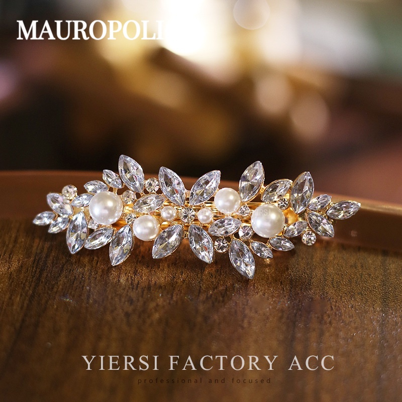 Mauropoli Kẹp Tóc Đầu Sau Nửa Tie Mùa Xuân Pha Lê Sang Trọng, Phụ Kiện Tóc