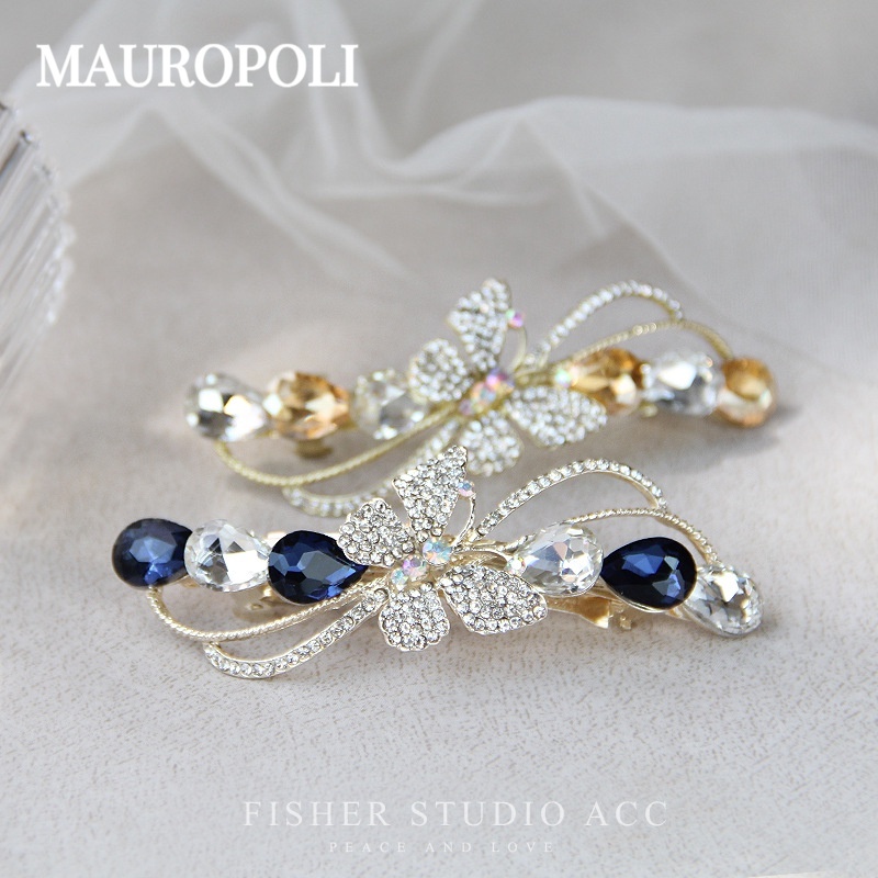 Mauropoli [Sẵn Sàng] Kẹp Tóc Kim Cương Giả Sang Trọng Ánh Sáng Phong Cách Mới Kẹp Tóc Mặt Sau Kẹp Tóc Top Kẹp Tính Khí Đơn Giản Kẹp Mũ Đội Đầu