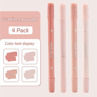 4 Gradient color highlighter Đầu đôi màu sắc có giá trị cao đánh dấu chìa khóa màu học sinh bút đánh dấu bút highlighter văn phòng phẩm cung cấp