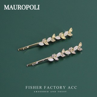 Mauropoli [Sẵn sàng] Kẹp phẳng Hàn Quốc Kẹp tóc mắt mèo giả Mũ đội đầu cổ tích phong cách Mori Fairy Beauty Bangs Kẹp tóc Phụ kiện tóc