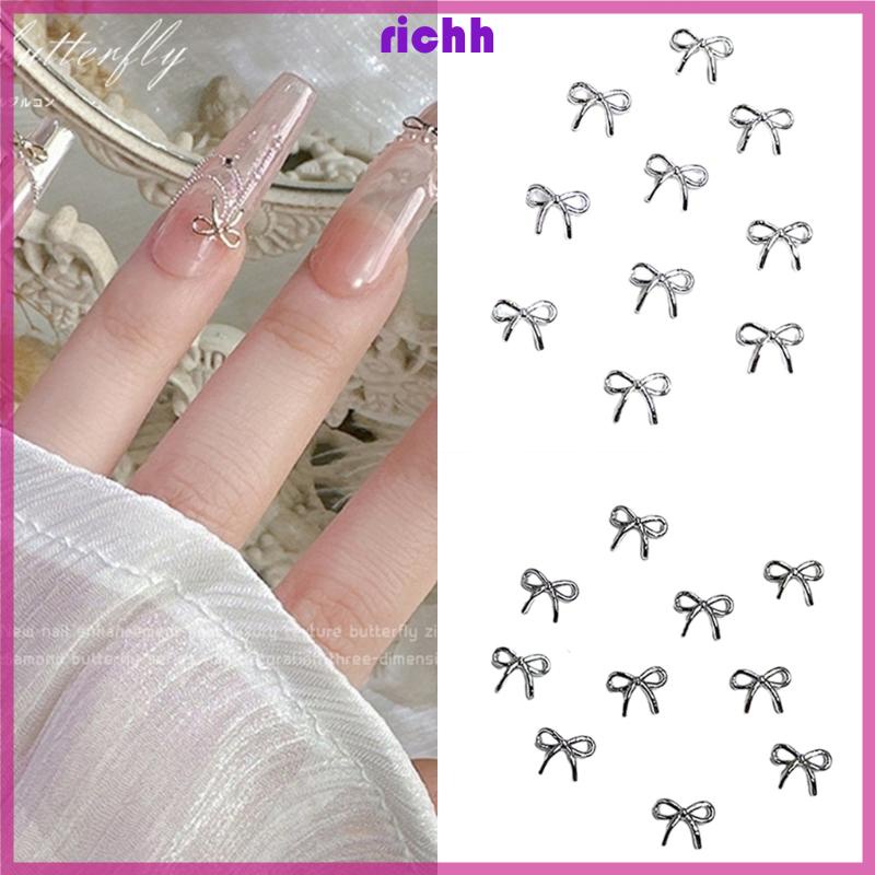 Set 10 Phụ Kiện Trang Trí Móng Tay Hình Bướm Bằng Hợp Kim Chuyên Dụng