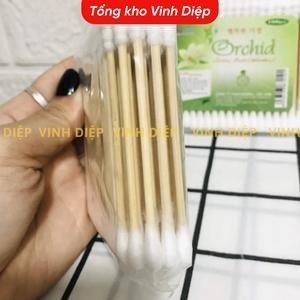 Tăm Bông Cán Gỗ Orchid Người Lớn và Trẻ em Xuất Hàn 100 que - Tổng Kho Vinh Diệp