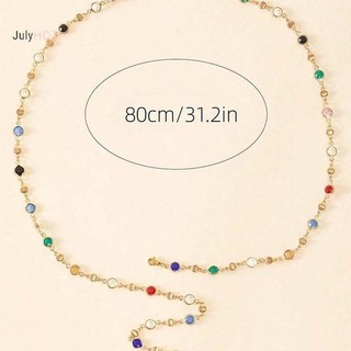 Julyhot Thời Trang Nhiều Màu Sắc Giả Pha Lê Dài Hình Chữ Y Vòng Cổ Kim Loại Xương Đòn Dây Chuyền Ngày Lễ Trang Sức Cơ Thể Massivedeals