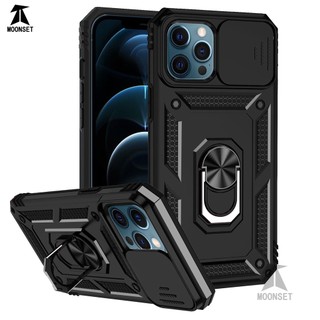 Ốp Điện Thoại Mỏng Có Vòng Đỡ Trượt Bảo Vệ camera Cho iphone 11 12 13 pro max