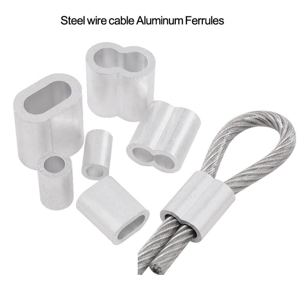 ITRUMPET 10-50 Chiếc Kẹp Cáp, Phần Cứng M1 Đến M12 Uốn Tay, 8 Hình Hai Lỗ Nhôm Cố Định Kẹp Dây Ferrules Dây Thép