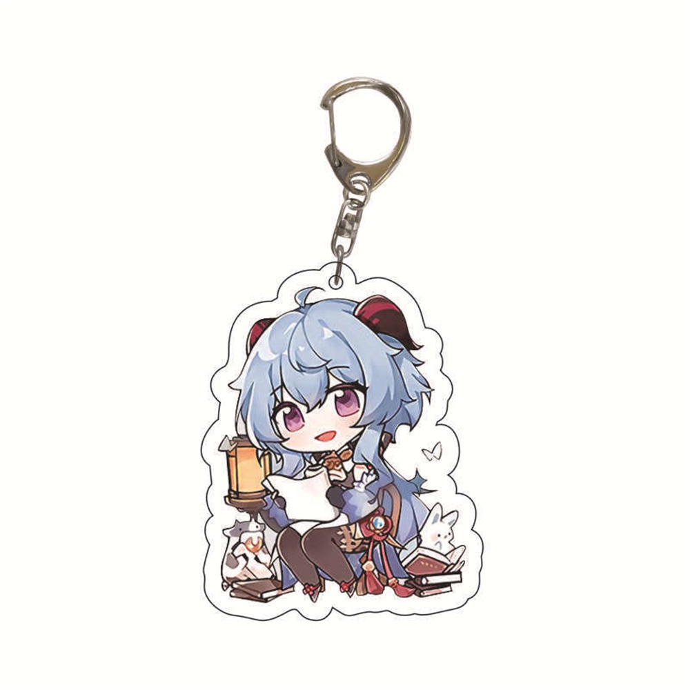 Móc Khóa Bằng Acrylic Họa Tiết Hoạt Hình Anime Genshin Va Chạm Kunikushi Morax Kaeya Xiao Hu Tao Tartaglia
