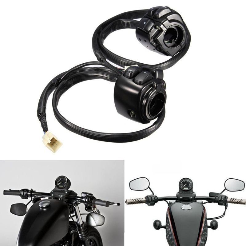 1 Cặp Công Tắc Đèn Điều Khiển Tay Lái Xe Máy (25mm) Có Dây Cho Harley