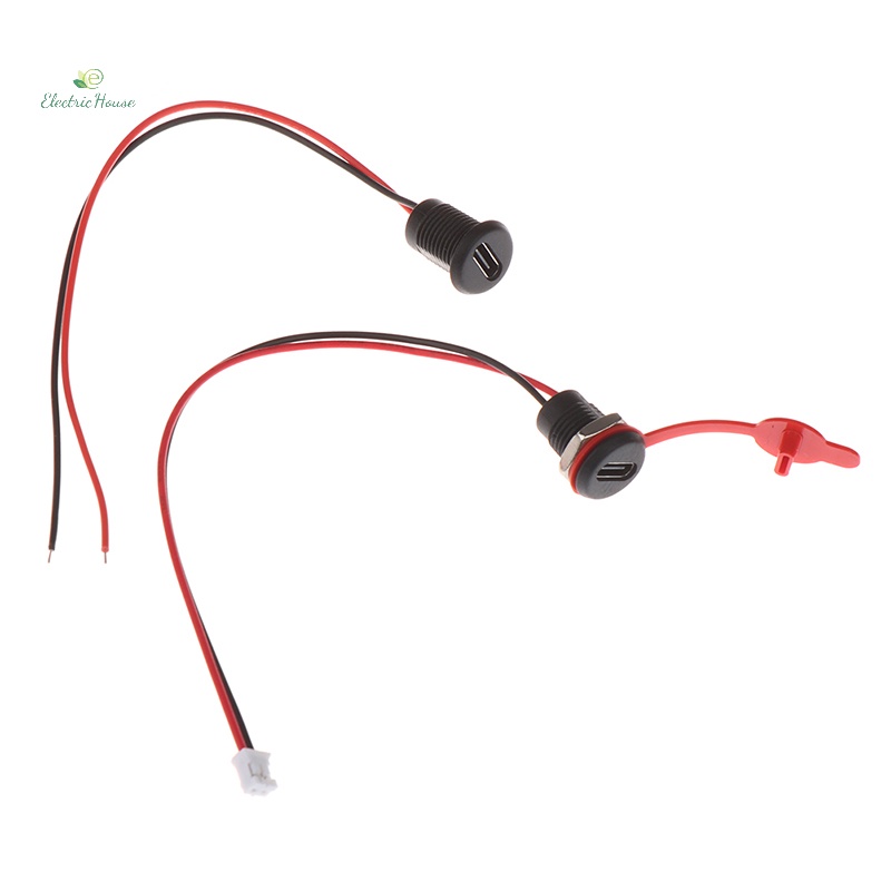 Ổ Cắm Sạc usb type-c 2pin ph2.0 Kiêm Ổ Cắm Điện Chống Nước Kèm Dây Cáp jst m