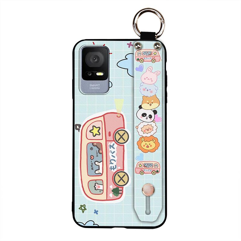 Wrist Strap Soft case Phone Case For TCL 405/406/408/T506S Phone Holder Silicone Lanyard Cute Anti-dust Shockproof Kickstand