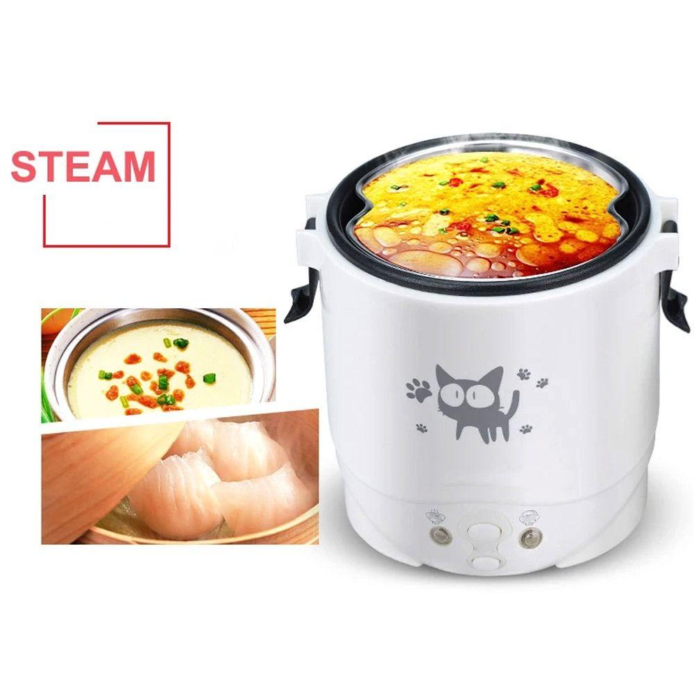Nồi cơm điện YOLOGO, Nồi nấu đa năng 12V 24V 220V, Mini cho ô tô Xe tải Máy nấu ăn gia đình Chảo súp Cháo Cháo Nồi cơm điện gia đình