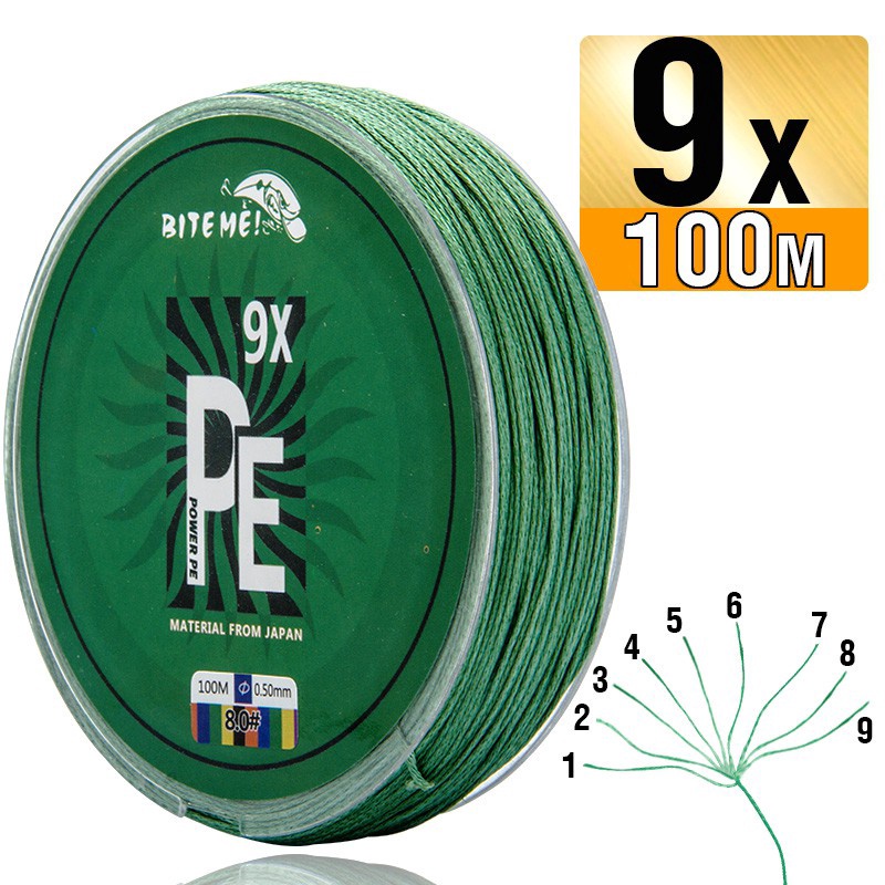 Iteme Set 9 Cuộn Dây Câu Cá pe Bện 9 Sợi 10-120lb Dài 100m | Shopee ...