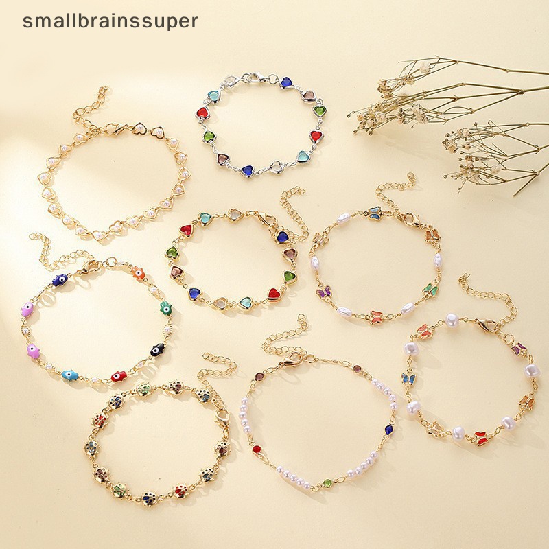 Smallbrainssuper Vòng Tay Đính Ngọc Trai Trái Tim Ngôi Sao zircon Dầu Nhỏ Giọt Phong Cách Hàn Quốc Làm Quà Tặng Sinh Nhật Cho Nữ