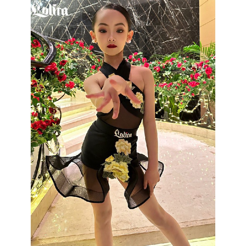 💕Chỗ💕 Trẻ Em Quần Áo Khiêu Vũ Latin Chuyên Nghiệp Thời Cho Bé Gái 3 Đến 15 Tuổi Váy Khiêu Vũ Latin Xinh Xắn Trang Phục Biểu Diễn