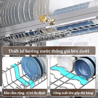 GSlife Kệ Chén Inox Có Tủ Trên Bồn Rửa, Kệ Tủ Bếp Màu Bạc 65/75/85/95/105cm