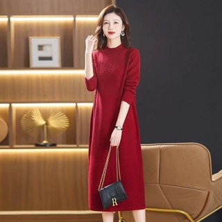 Đầm Dệt Kim Tay Dài Dáng Rộng Thời Trang Thu Đông Xinh Xắn Cho Nữ
