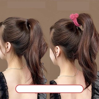 Set 2 Dây Buộc Tóc Cao Su Nút Thắt Hai Đầu, Co Giãn Nhiều Màu Phong Cách Hàn Quốc HaminStore