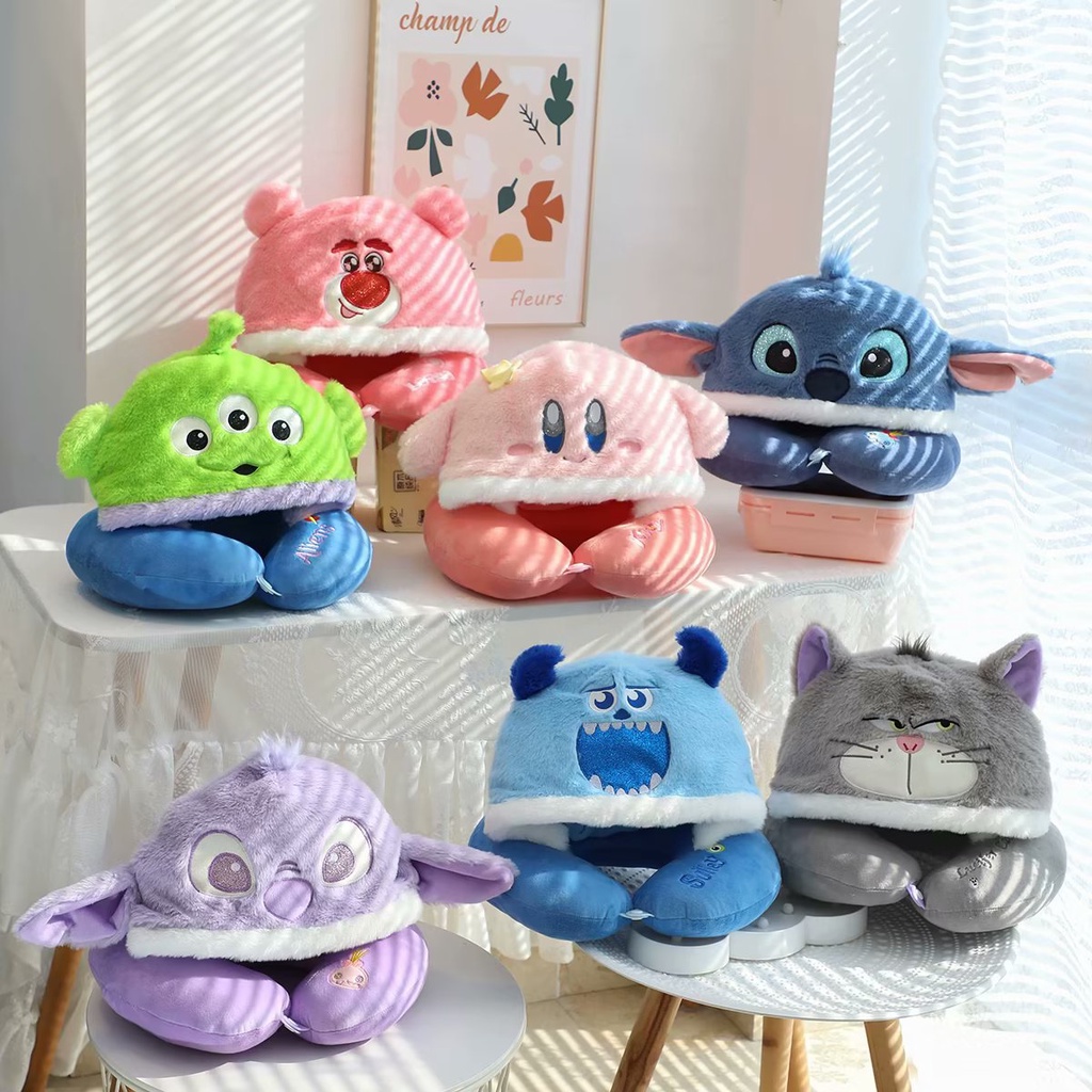 BH2 Sanrio Kuromi Lotso Stitch Hoạt Hình Dễ Thương Với Gối Cổ Hình Chữ U Xe Du Lịch Văn Phòng Ngủ Gối Hình Chữ U HB2