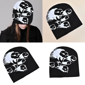 XGB Dệt Kim Jacquard Gothic Họa Tiết Mũ Học Sinh Dễ Thương Đi Xe Đạp Ngoài Trời Mũ Trượt Tuyết Giáng Sinh Mùa Đông Giữ Ấm Mũ Cho Coup